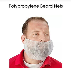 Uline Polypropylene Beard Nets Latex Free White  100pack